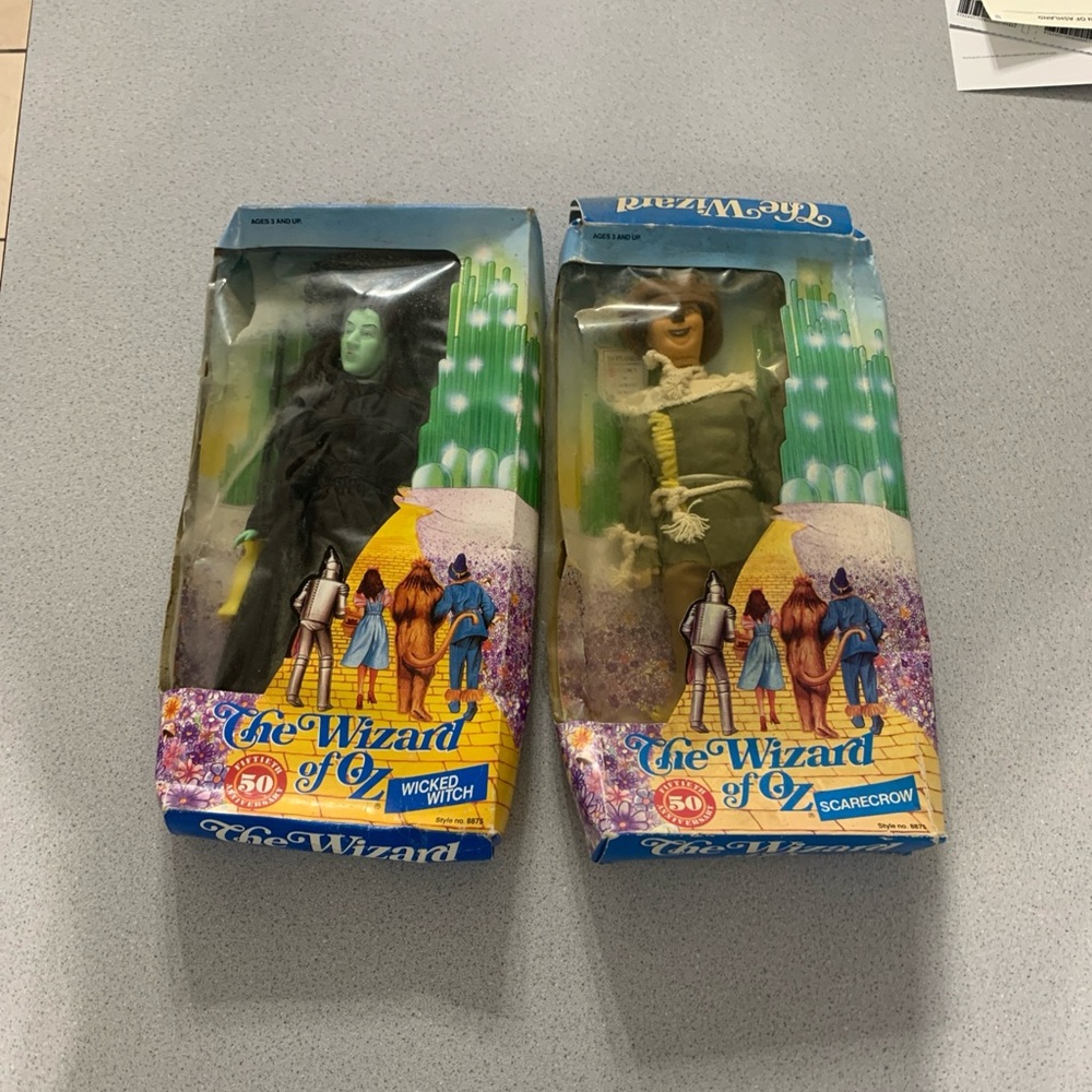 The Wizard of Oz Wicked Witch & Scarecrow 50th Anniversary Dolls